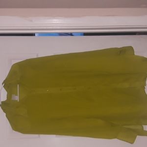 A  lime green button up blouse